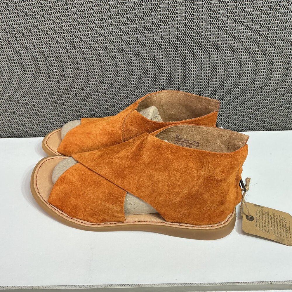 Born Women's Cognac Iwa Suede Sandals Size 6M